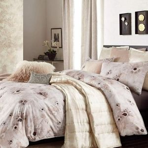 Michael Aram Queen Duvet Cover + 1 king Sham Anemone Blush New